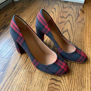 J Crew Plaid Pumps- heather grey NWT Size 8